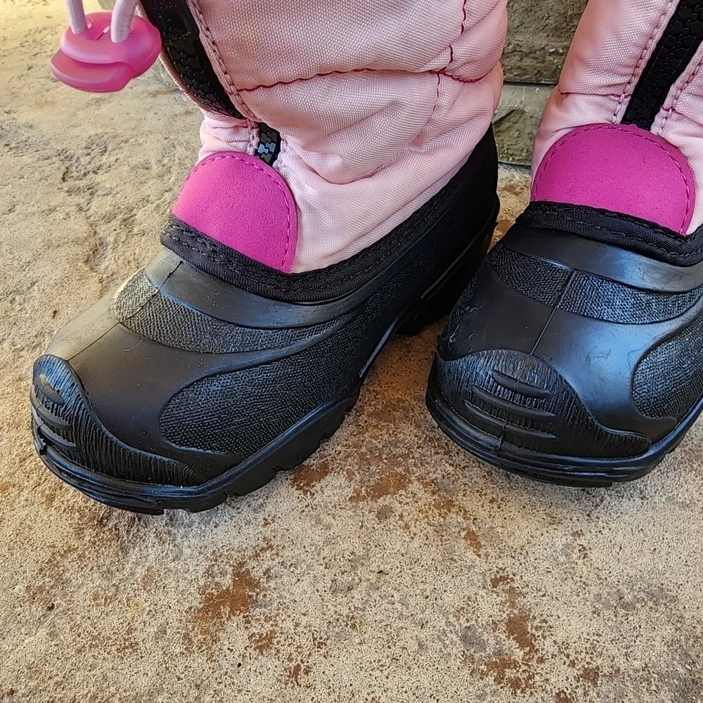 Pink and Black Kamik Girls Snow Boots Size 8